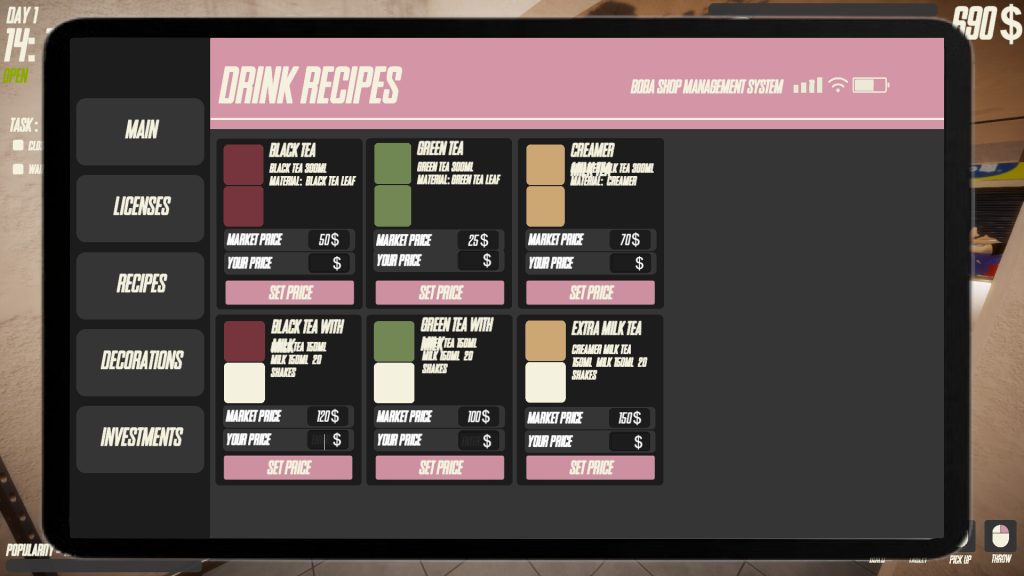 奶茶店模拟器｜Boba Tea Shop Simulator｜官方中文｜1.46G｜免安装